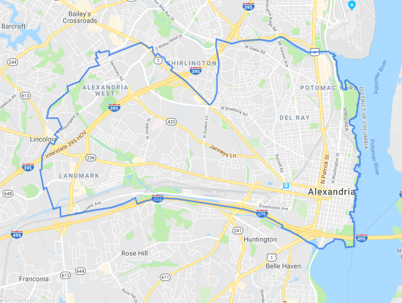 Map of Alexandria Virginia